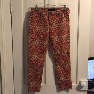 Red snake 🐍 print skinny jeans 👖 by Liver Pool